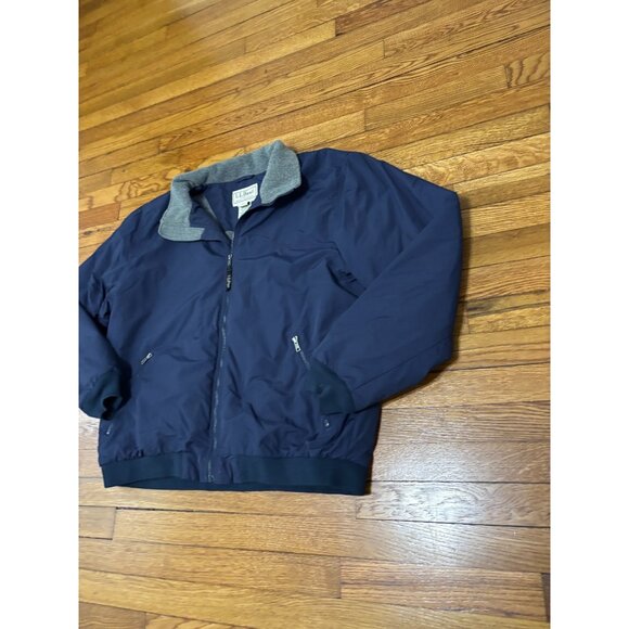 LL Bean Mens Warm Up Jacket Sz XL Fleece Lined Zip Up Nylon Outdoors Windbreaker - Picture 4 of 10